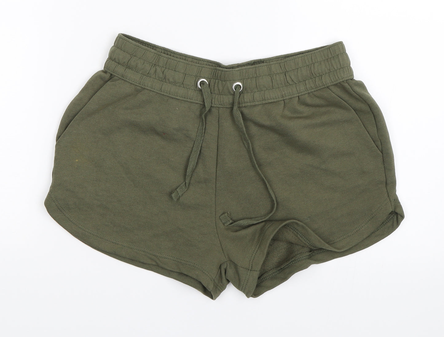 H&M Womens Green   Hot Pants Shorts Size XS