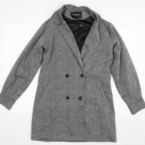 Parsian Womens Grey   Overcoat Coat Size 8
