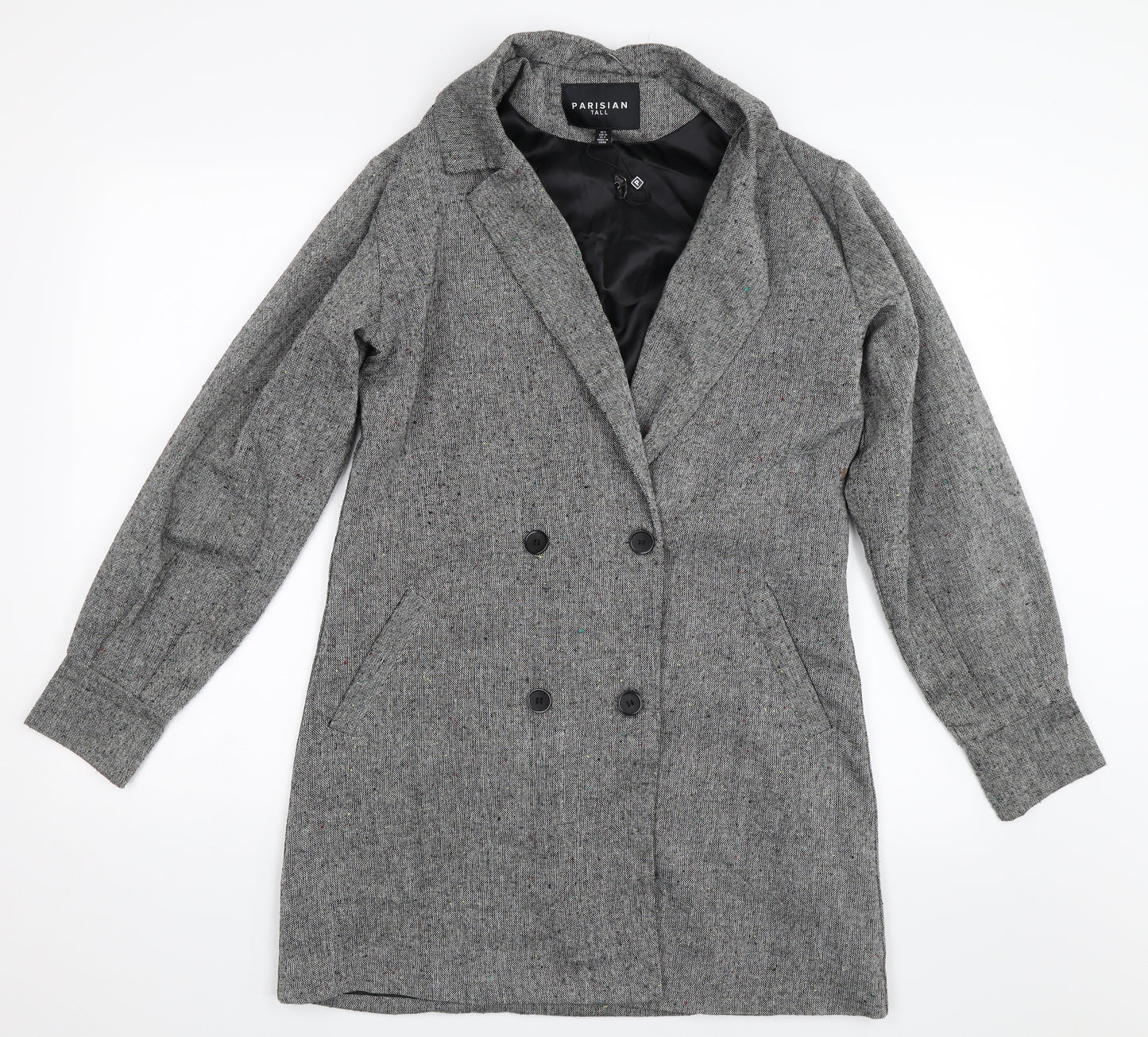 Parsian Womens Grey   Overcoat Coat Size 8
