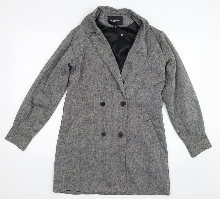 Parsian Womens Grey   Overcoat Coat Size 8