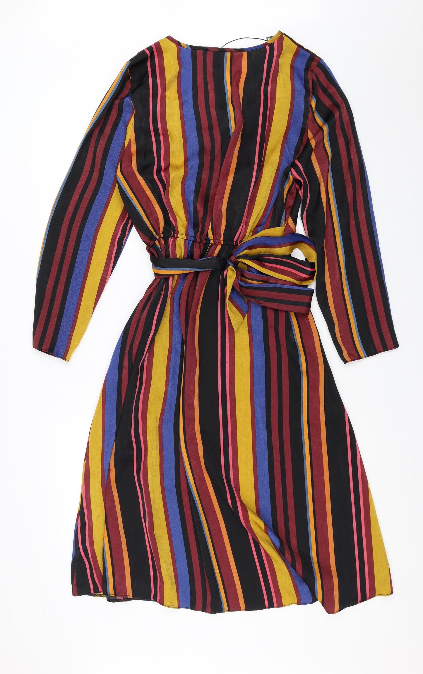 Primark Womens Multicoloured Striped  Wrap Dress  Size 14