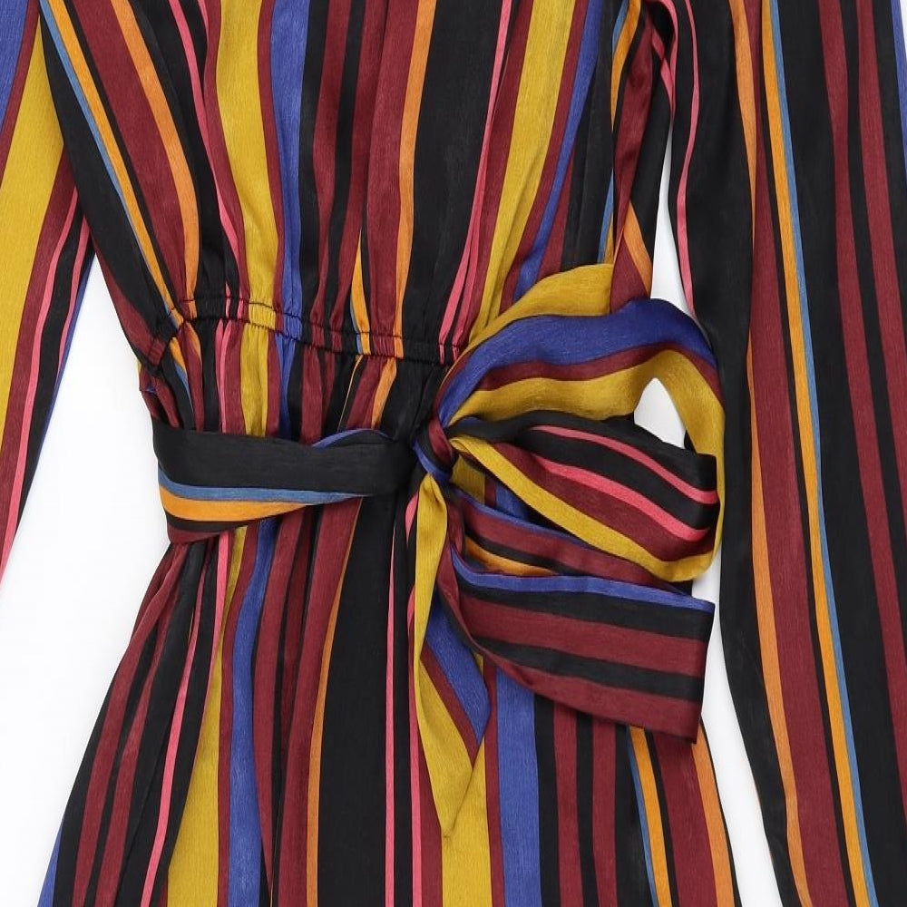 Primark Womens Multicoloured Striped  Wrap Dress  Size 14