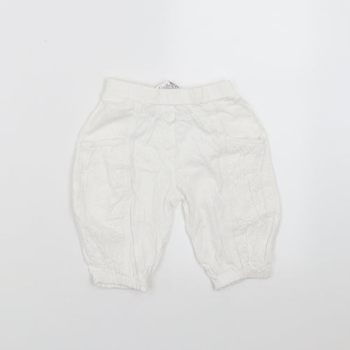 NEXT Girls White    Trousers Size 9-12 Months  - crochet detail