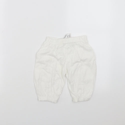 NEXT Girls White    Trousers Size 9-12 Months  - crochet detail