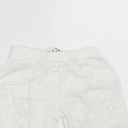 NEXT Girls White    Trousers Size 9-12 Months  - crochet detail