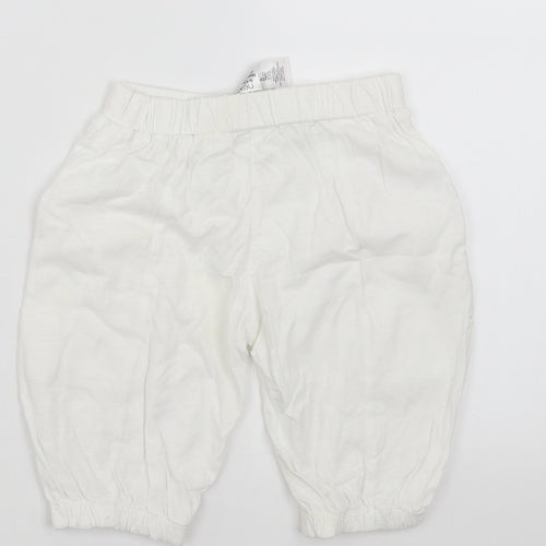 NEXT Girls White    Trousers Size 9-12 Months  - crochet detail