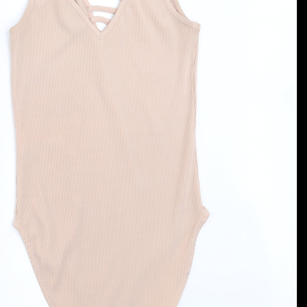 New Look Womens Beige   Bodysuit One-Piece Size 12