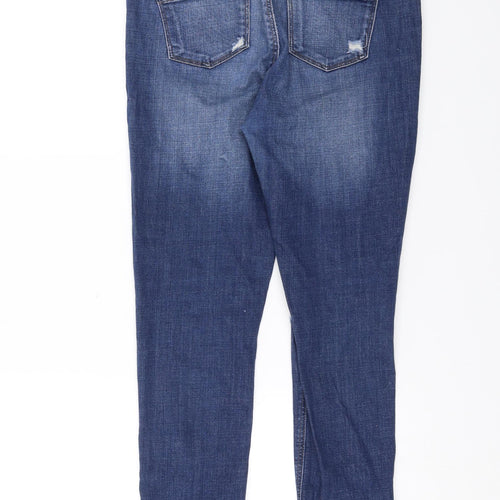 Topshop Womens Blue  Denim Skinny Jeans Size 30 in L26 in - Distressed
