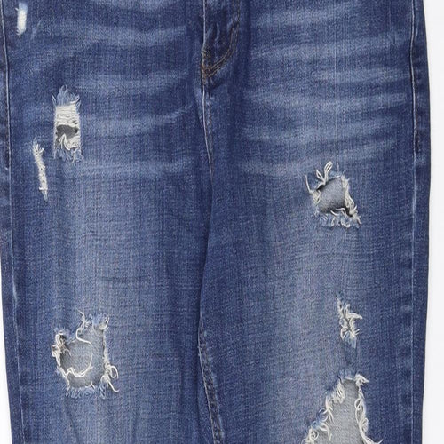 Topshop Womens Blue  Denim Skinny Jeans Size 30 in L26 in - Distressed