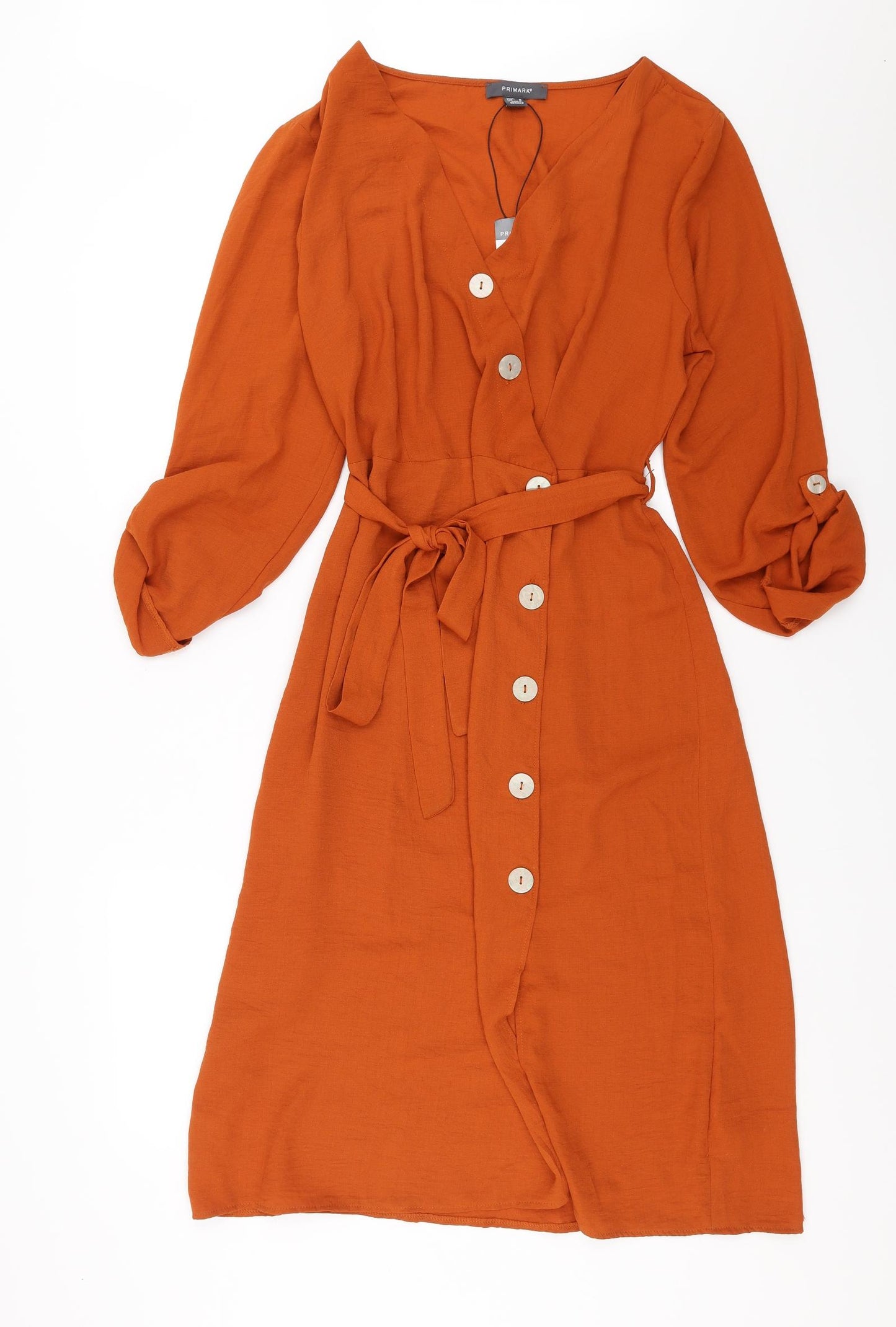 Primark Womens Orange   Shirt Dress  Size 16