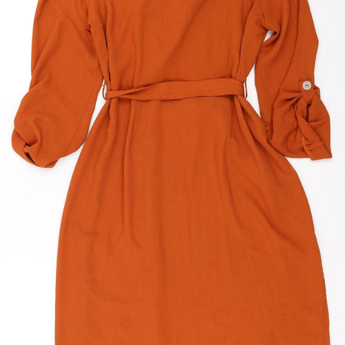 Primark Womens Orange   Shirt Dress  Size 16