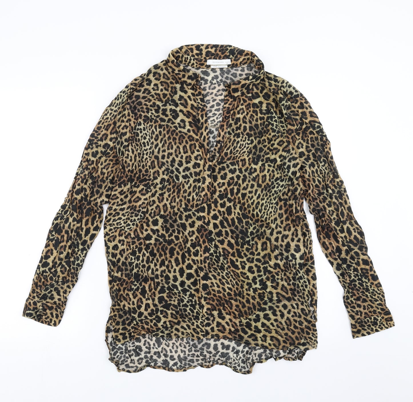 RESERVED Womens Brown Animal Print  Basic Blouse Size 10