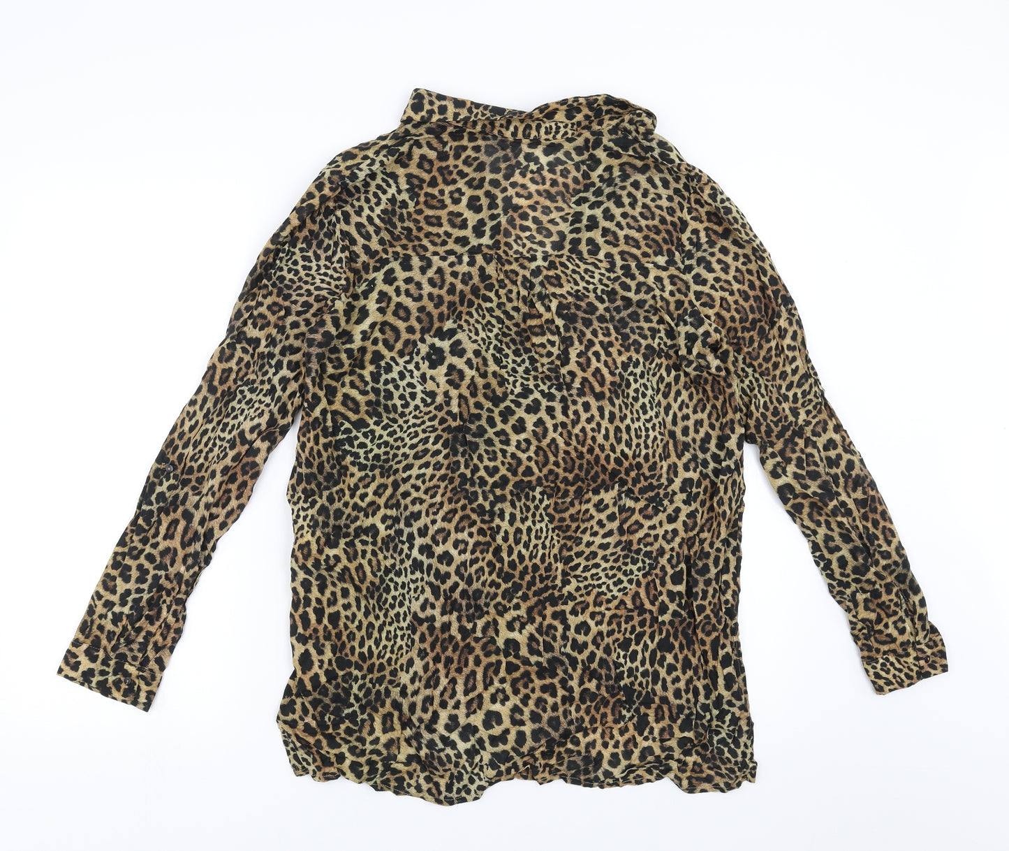 RESERVED Womens Brown Animal Print  Basic Blouse Size 10
