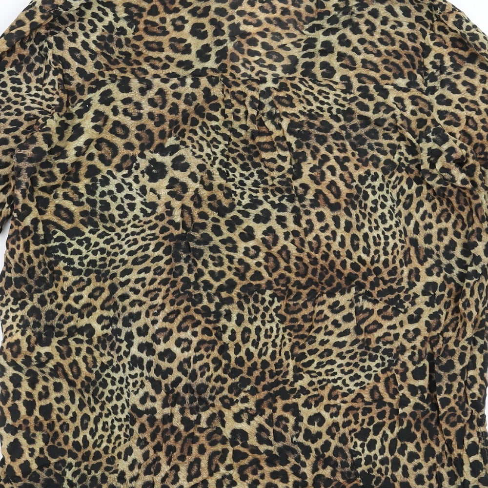 RESERVED Womens Brown Animal Print  Basic Blouse Size 10