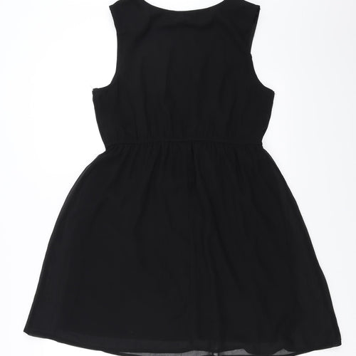 Clockhouse Womens Black   Fit & Flare  Size 12  - beaded shoulder