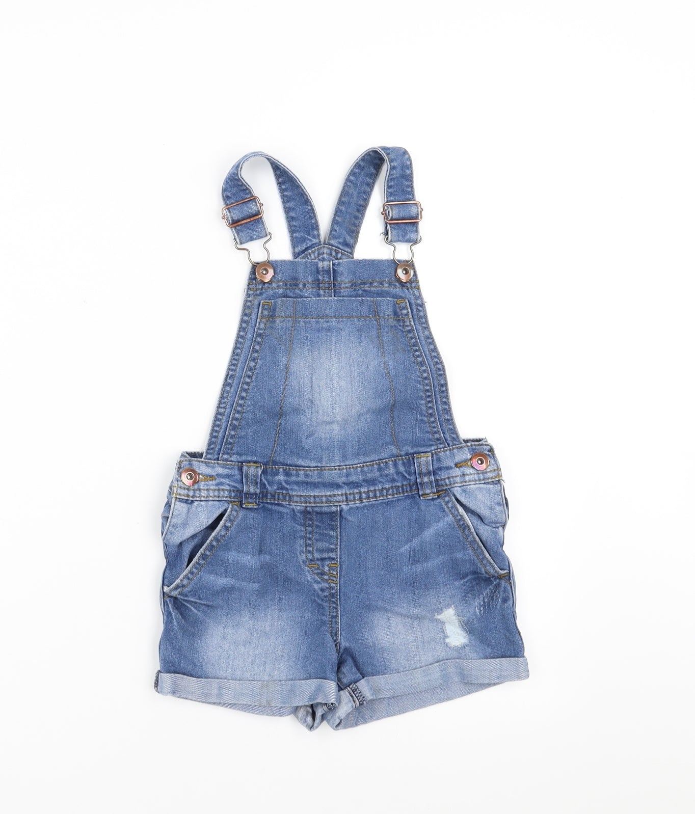 Sainsburys Girls Blue  Denim Dungaree One-Piece Size 6 Years