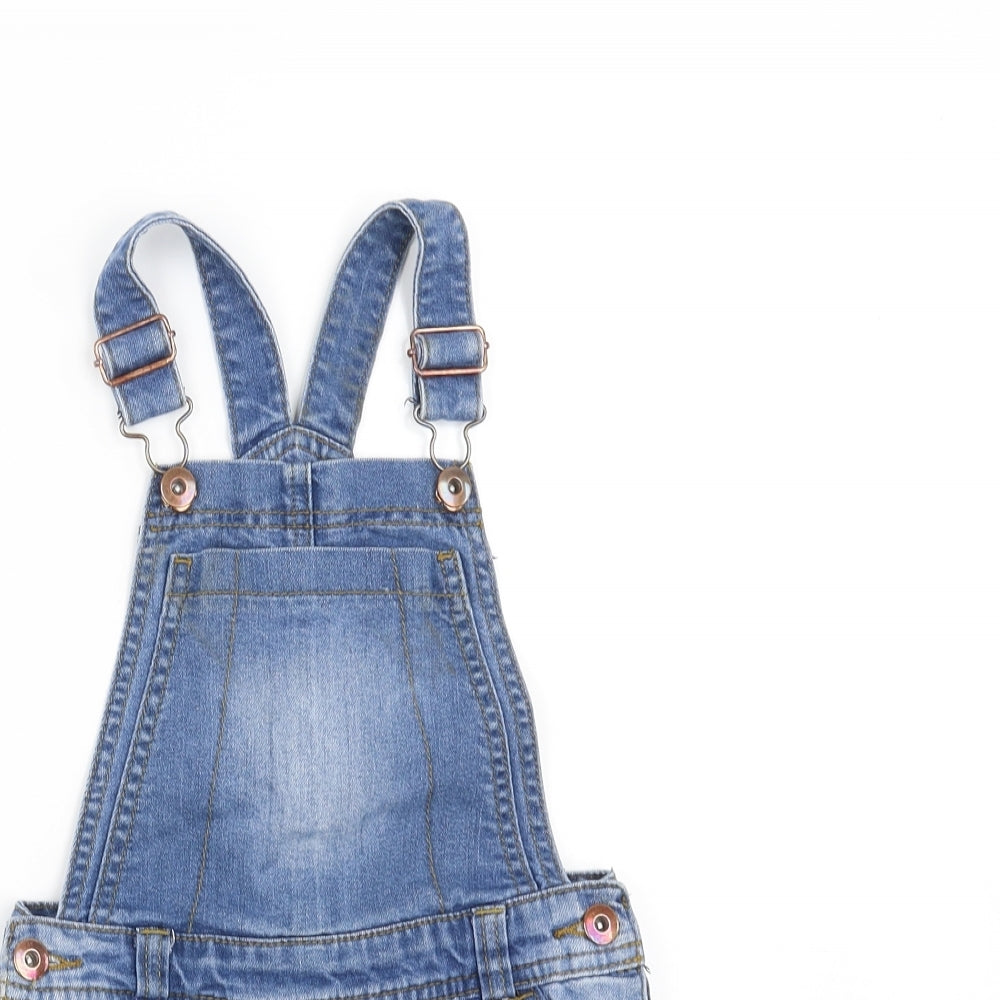 Sainsburys Girls Blue  Denim Dungaree One-Piece Size 6 Years