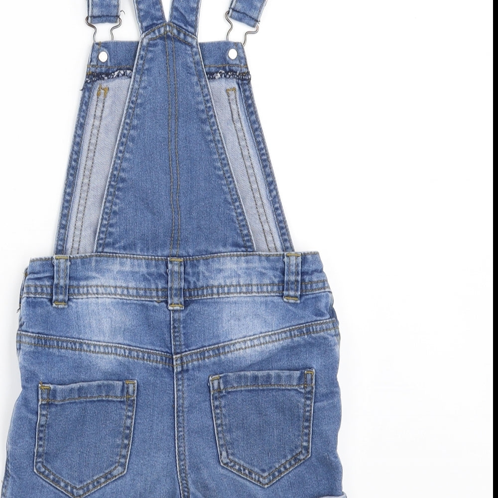 Sainsburys Girls Blue  Denim Dungaree One-Piece Size 6 Years