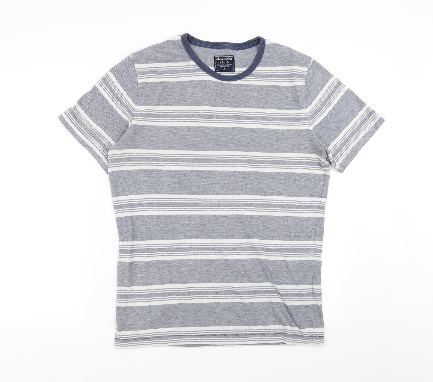 Abercrombie & Fitch Mens Blue Striped   T-Shirt Size M