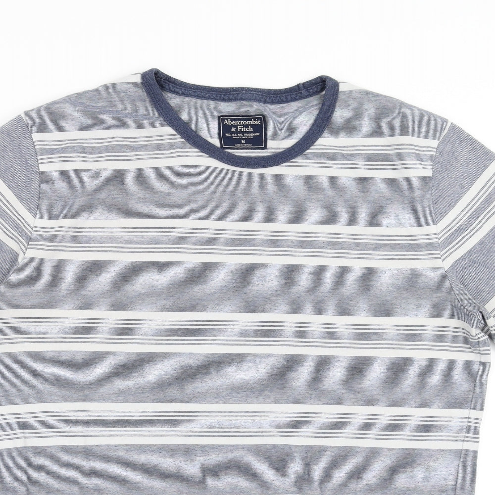 Abercrombie & Fitch Mens Blue Striped   T-Shirt Size M