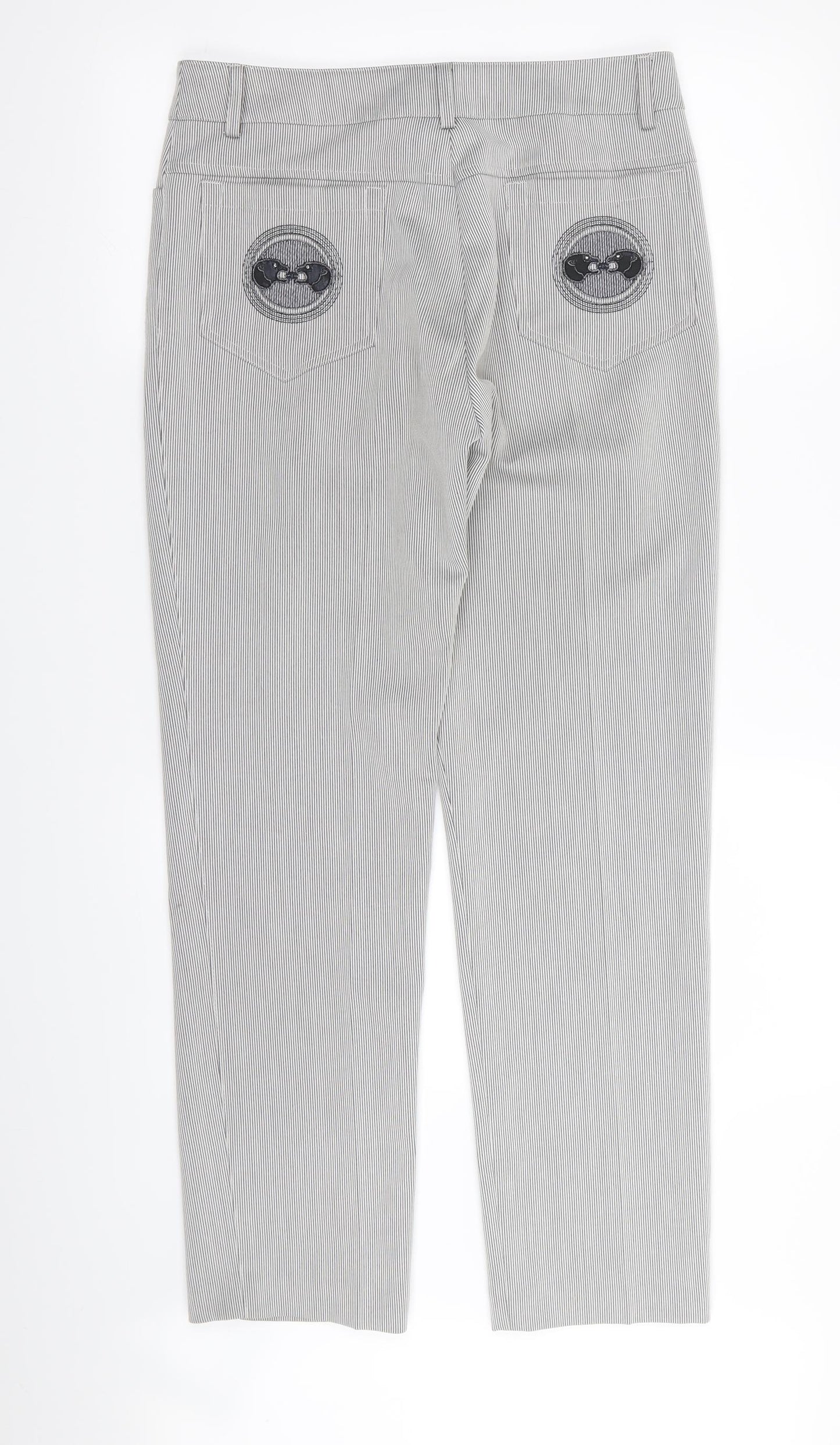 absolu Womens Black Striped  Trousers  Size 28 in L29 in