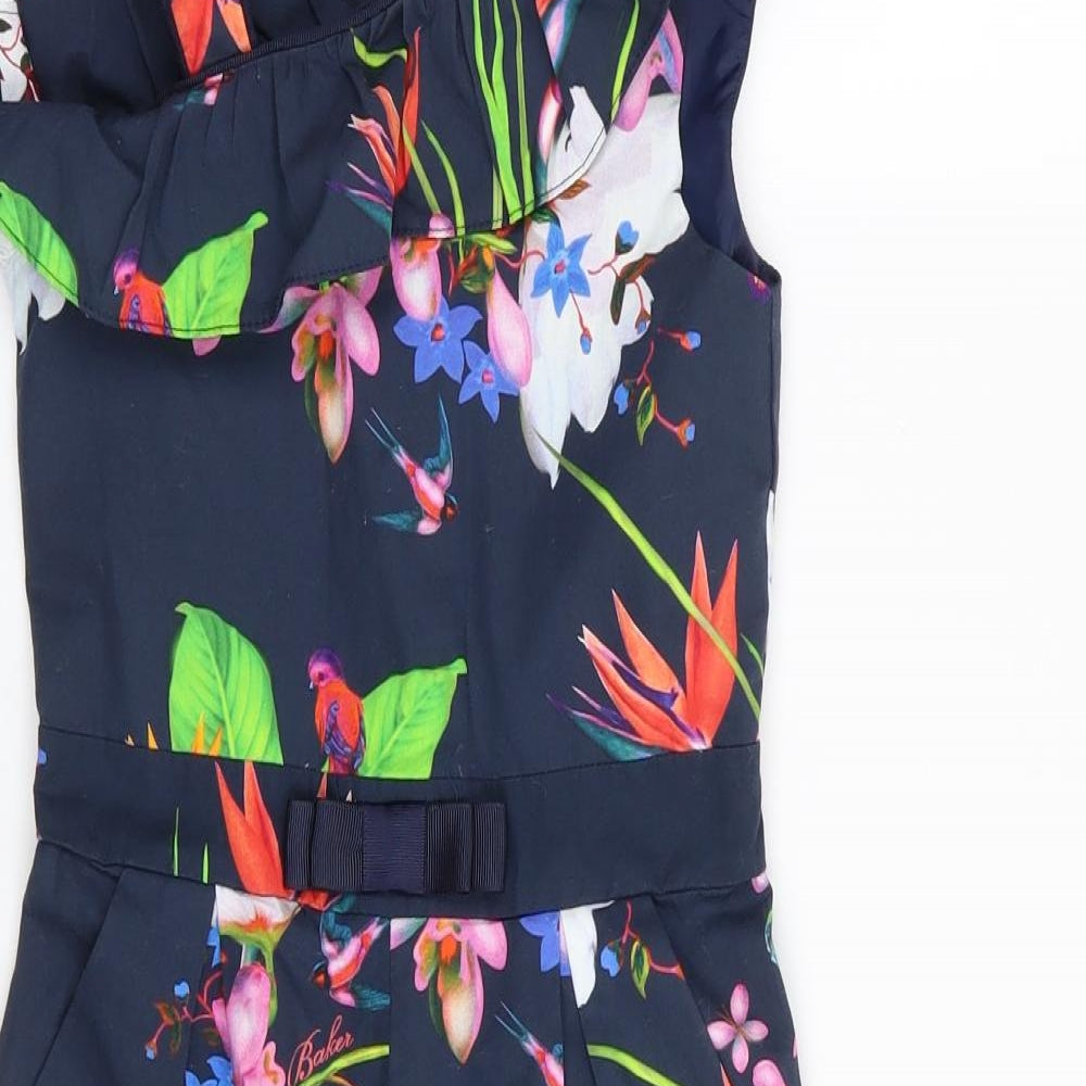 Ted Baker Girls Blue Floral  Jumpsuit One-Piece Size 5 Years
