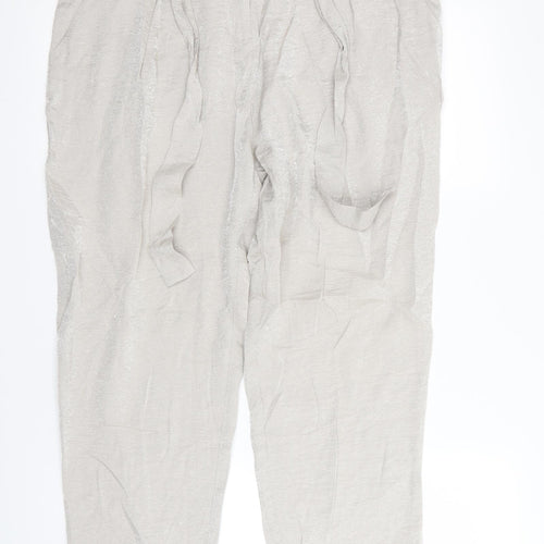 River Island Womens Silver   Trousers  Size 14 L26 in