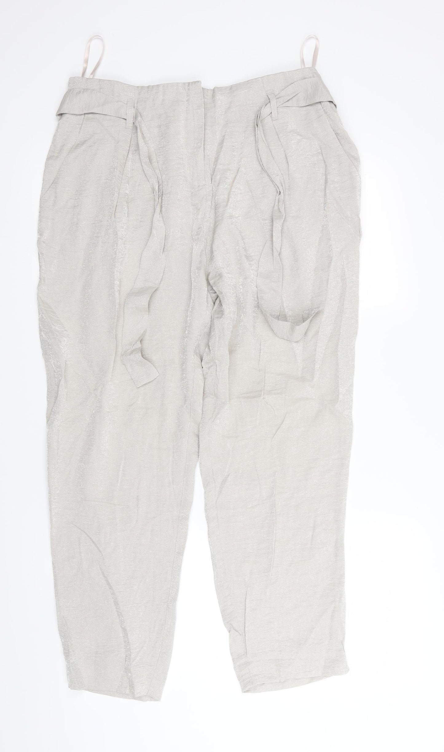 River Island Womens Silver   Trousers  Size 14 L26 in