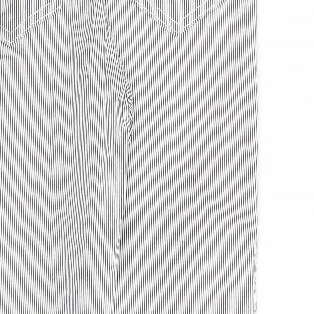 F&F Womens White Striped  Trousers  Size 10 L26 in