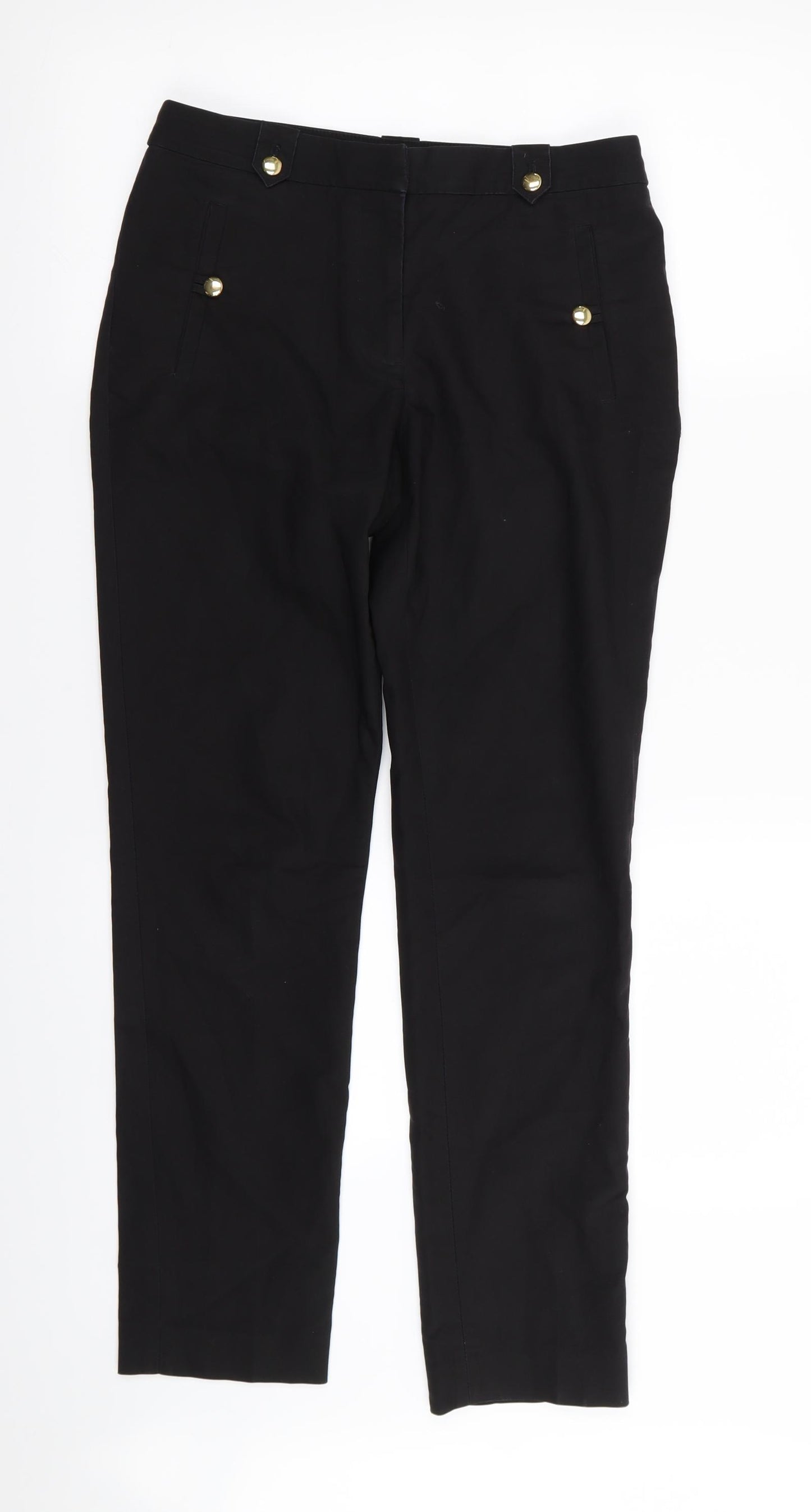 H&M Womens Black   Trousers  Size 6 L29 in