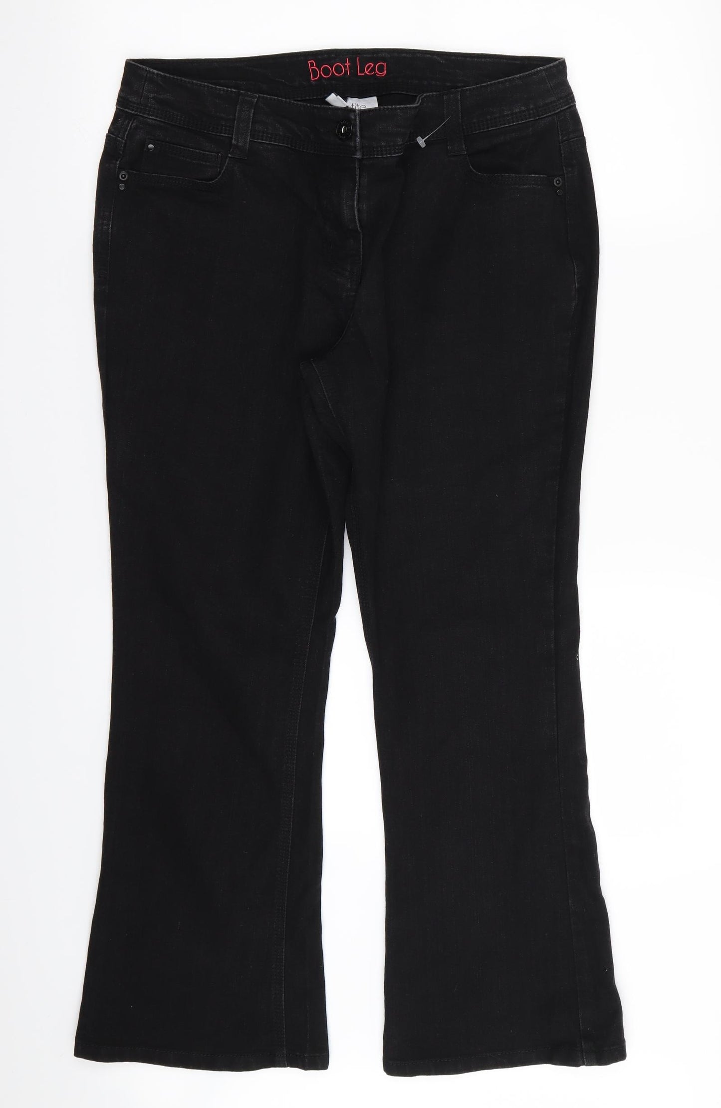 BHS Womens Black   Bootcut Jeans Size 14 L26 in
