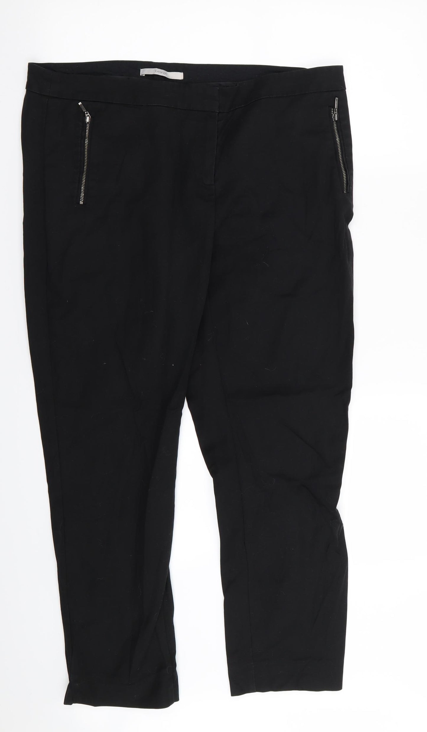 Asda George Womens Black   Trousers  Size 16 L28 in