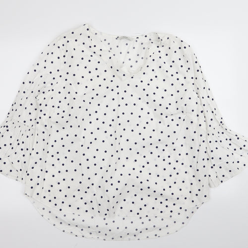 Asda George Womens White Polka Dot  Basic Blouse Size 20