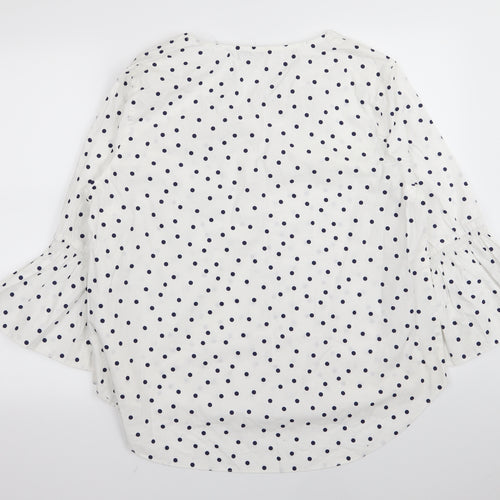 Asda George Womens White Polka Dot  Basic Blouse Size 20