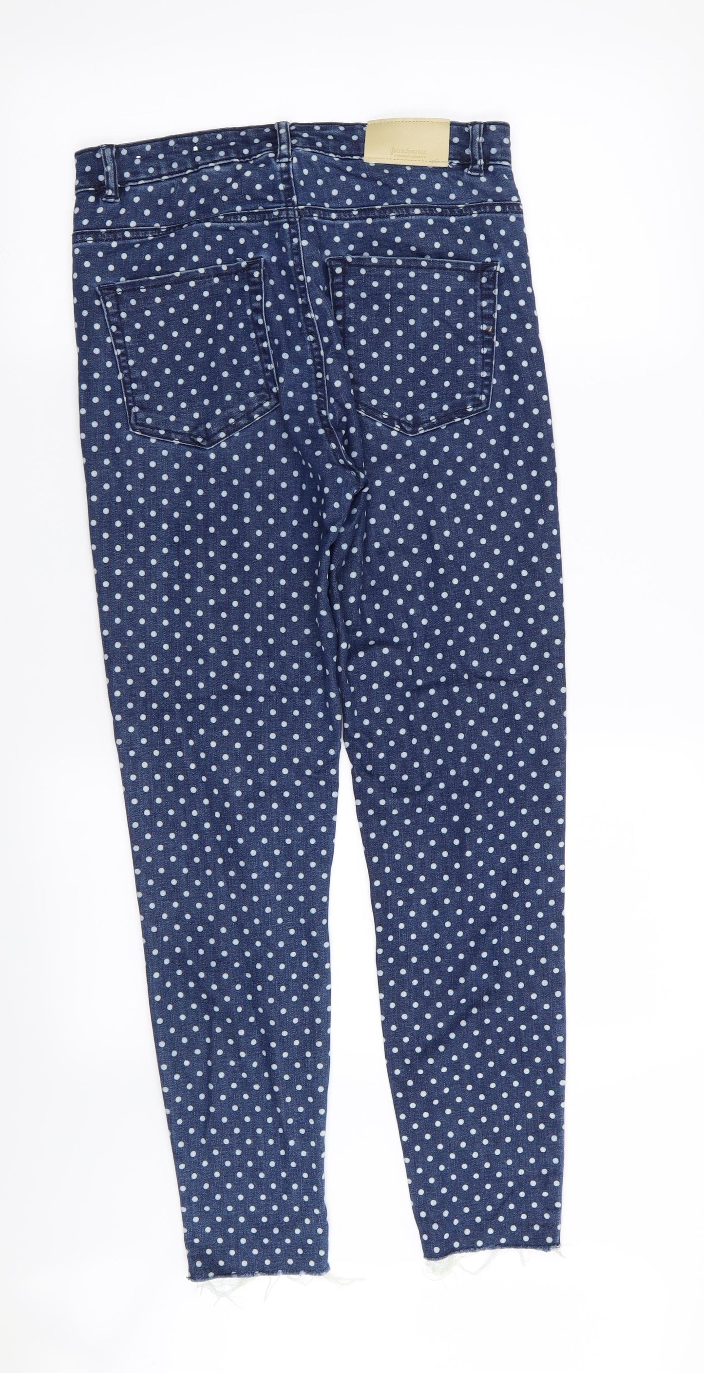 stardivarious Womens Blue Polka Dot  Skinny Jeans Size 10 L28 in