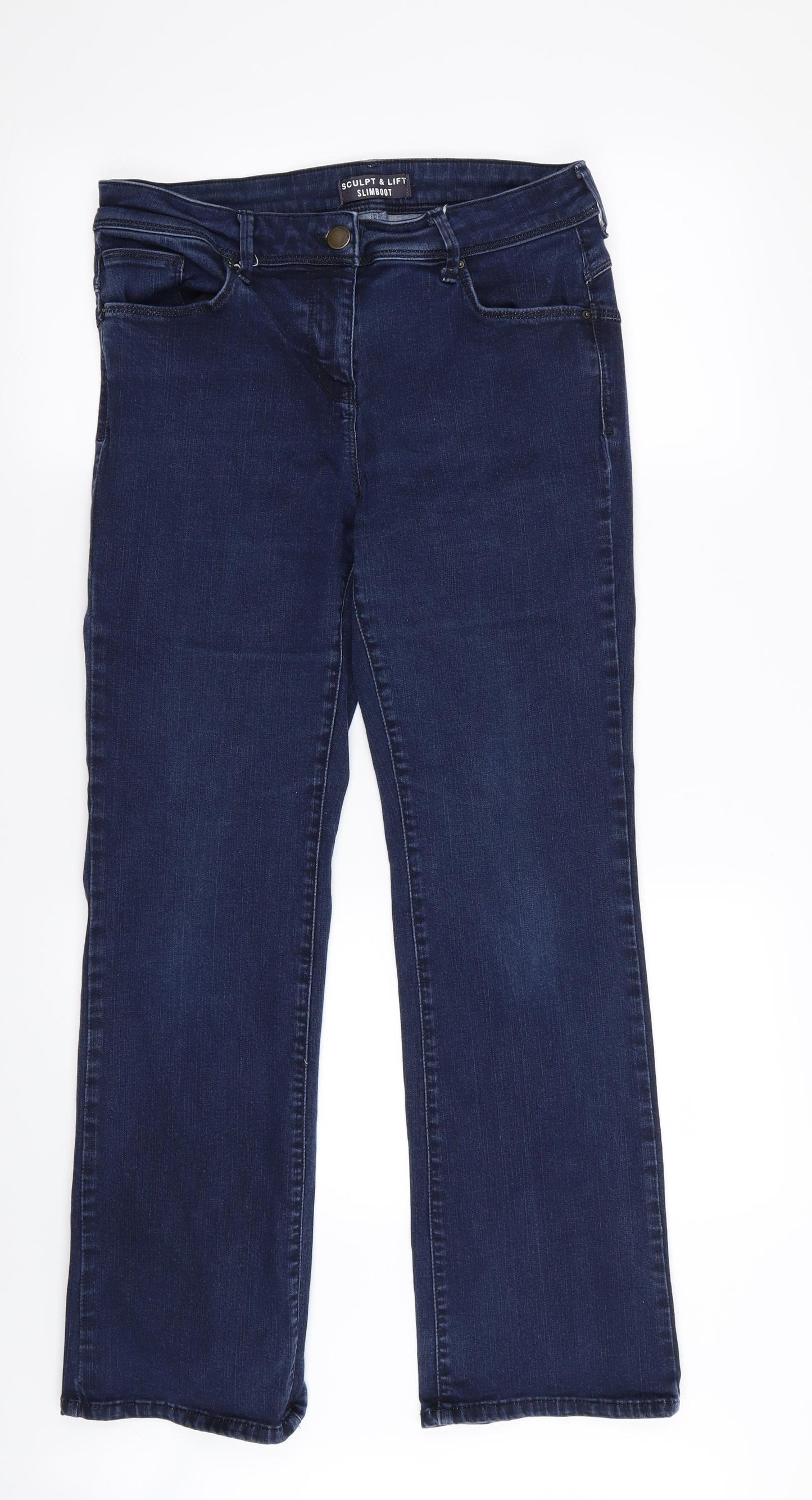 M&S Womens Blue   Bootcut Jeans Size 14 L30 in