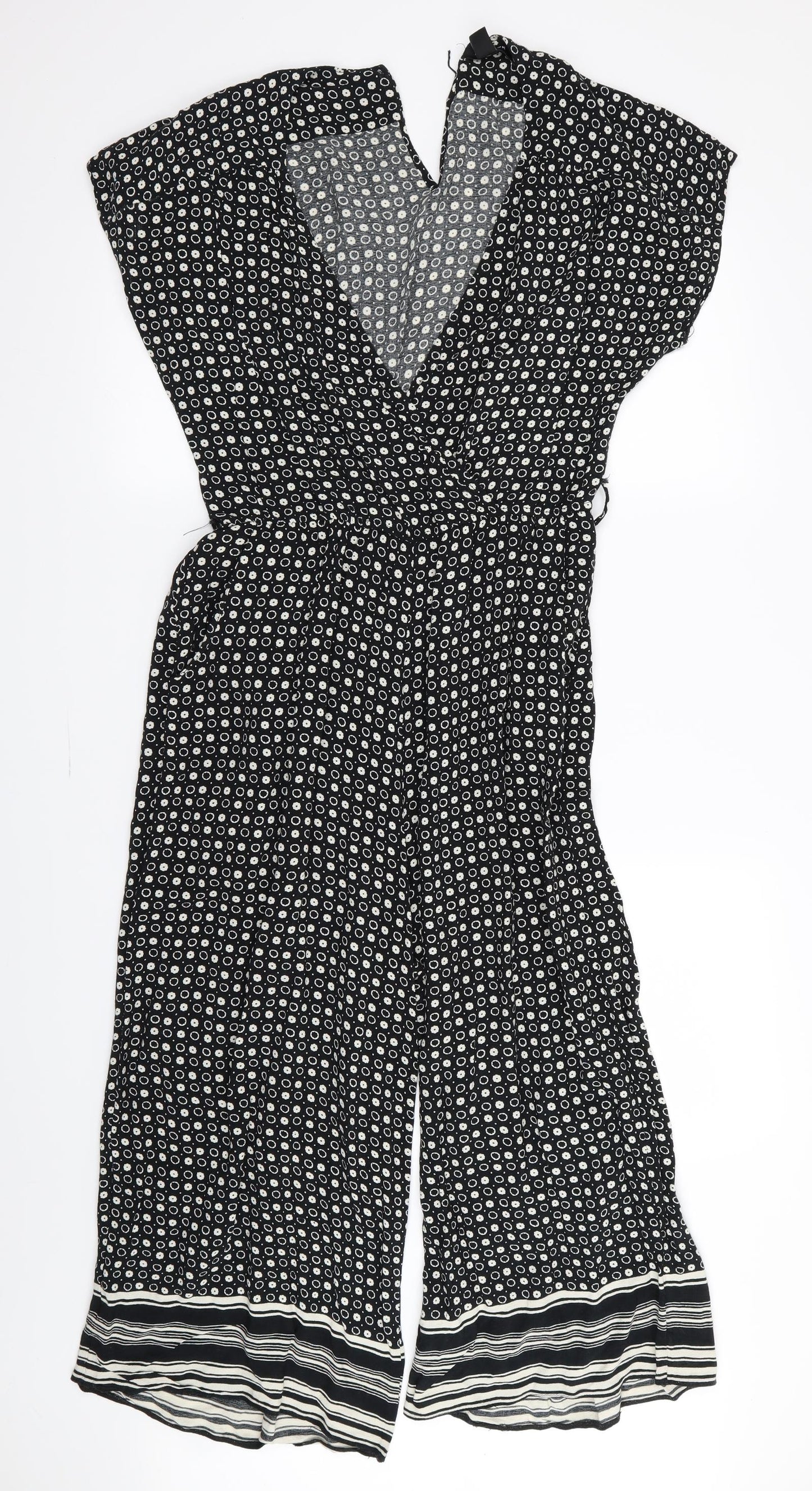 New Look Womens Black Geometric  Jumpsuit One-Piece Size 12