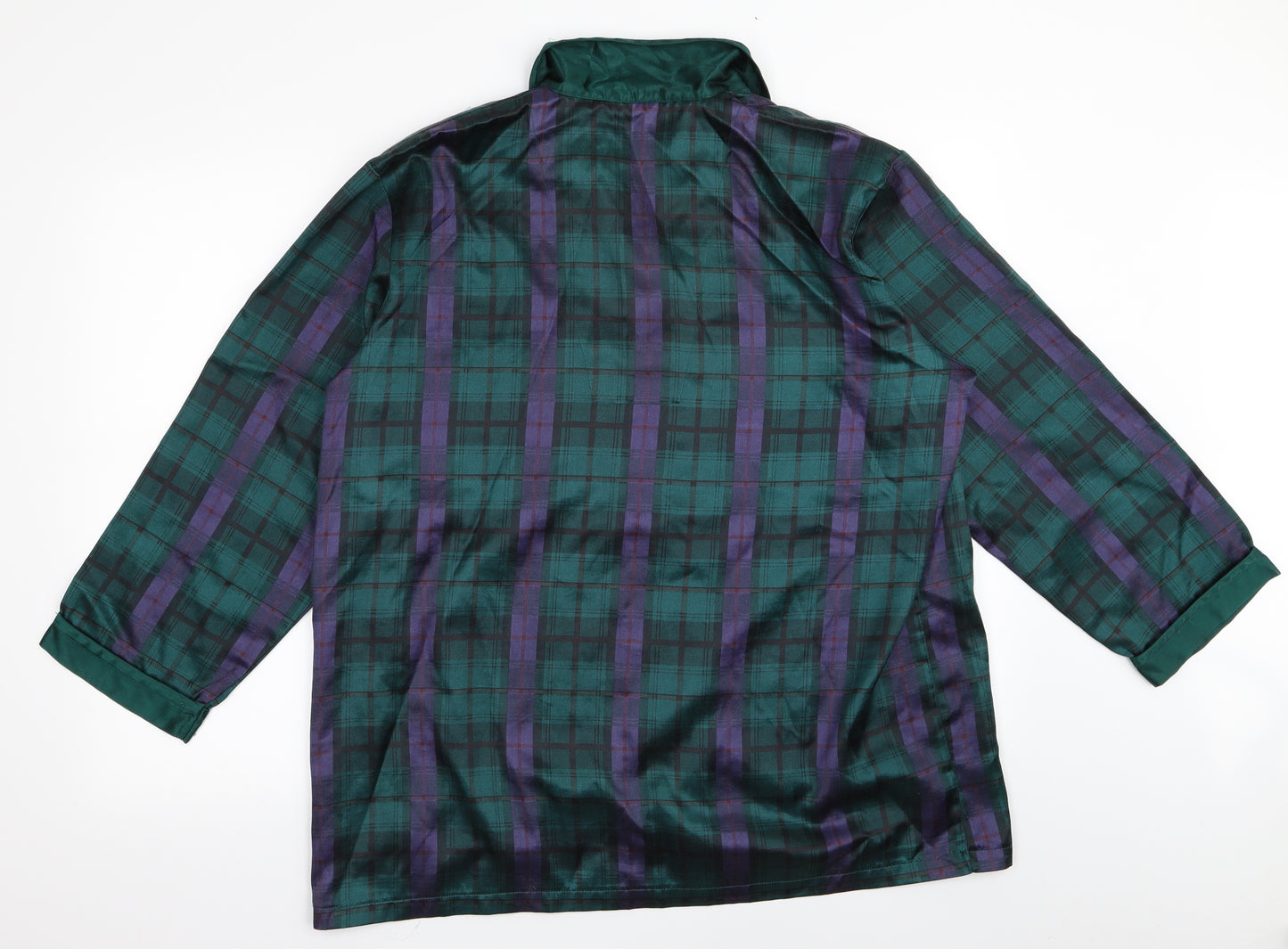 selena Womens Green Check  Top Pyjama Top Size 18