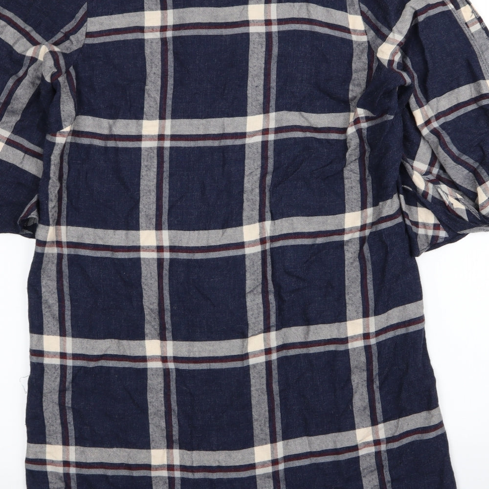 New Look Womens Blue Check  Fit & Flare  Size 10