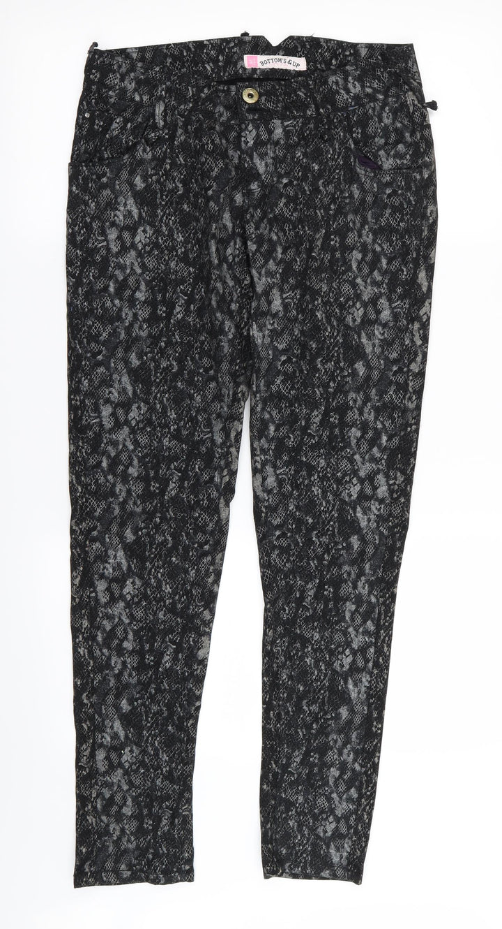 bottoms up Womens Black Geometric Skinny Jeans Size 28 in L30 in