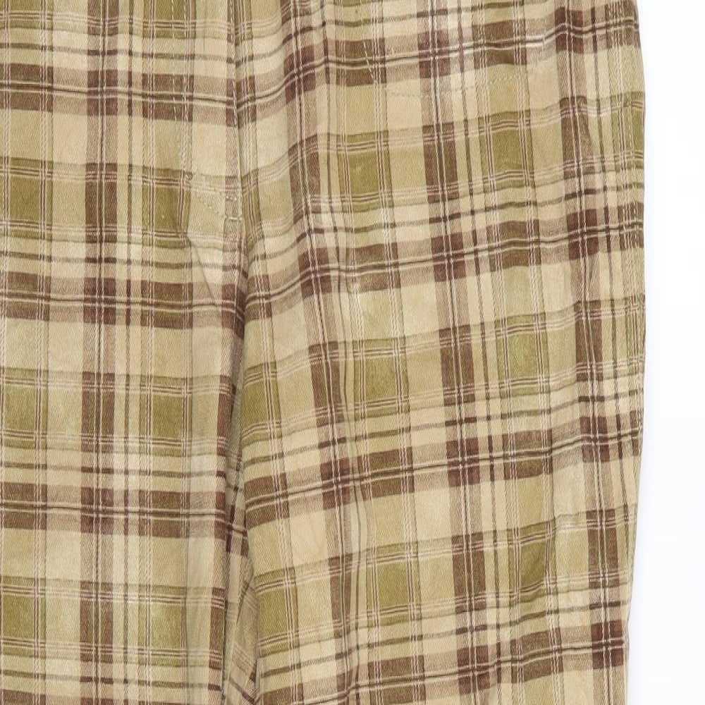Taifun Womens Beige Check  Trousers  Size 30 in L26 in