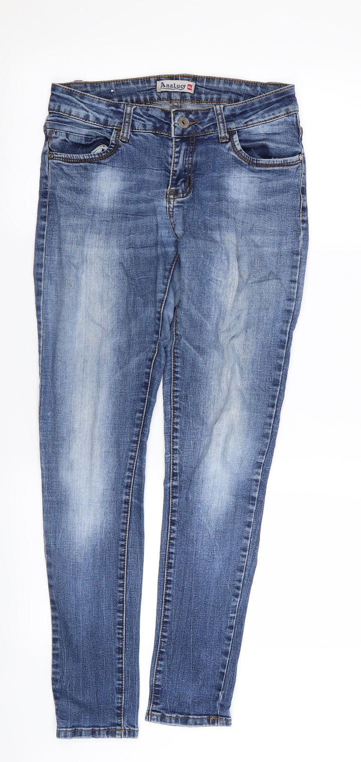 analucy Womens Blue   Skinny Jeans Size S L29 in