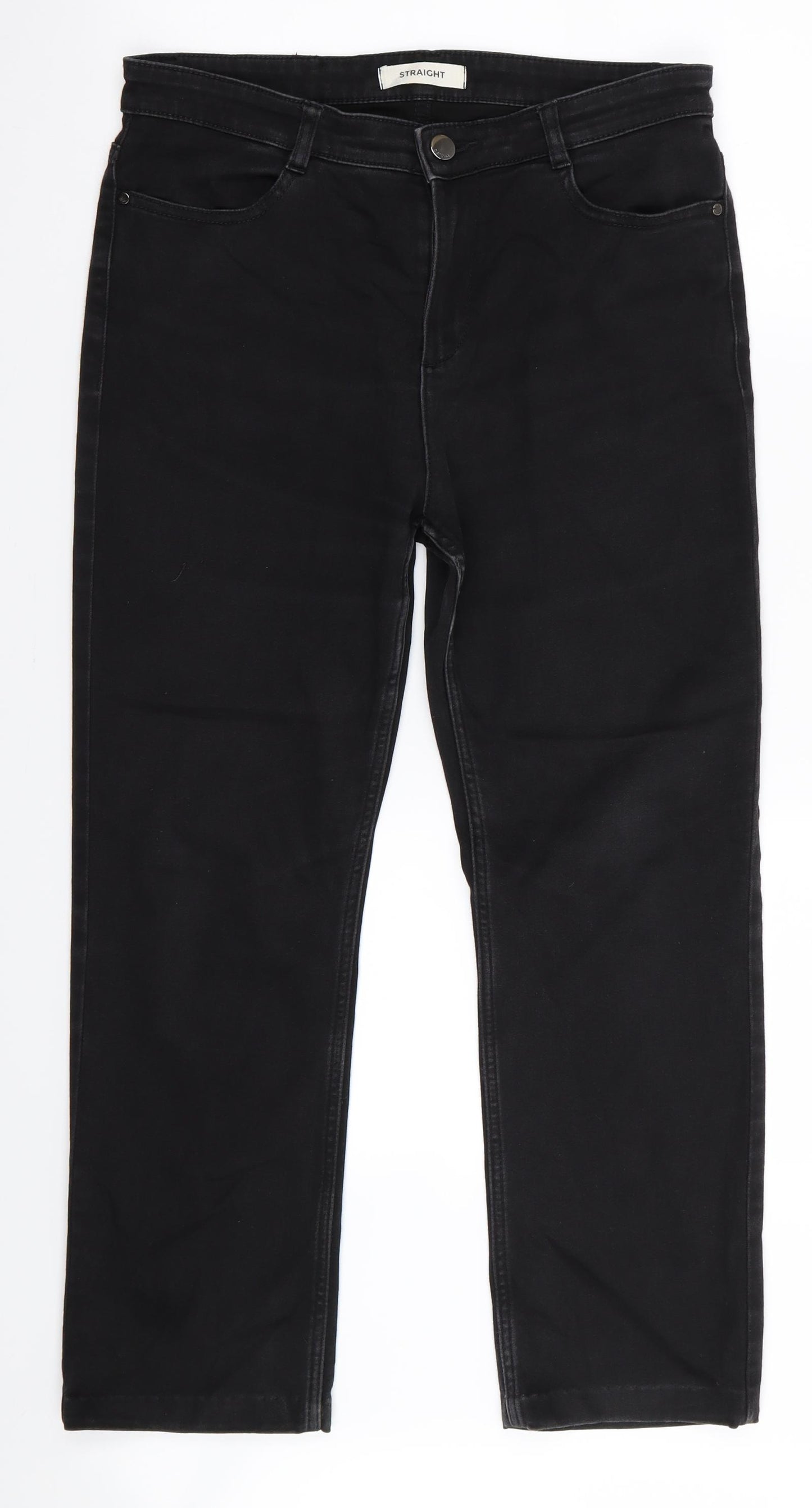 M&S Womens Black   Straight Jeans Size 12 L26 in