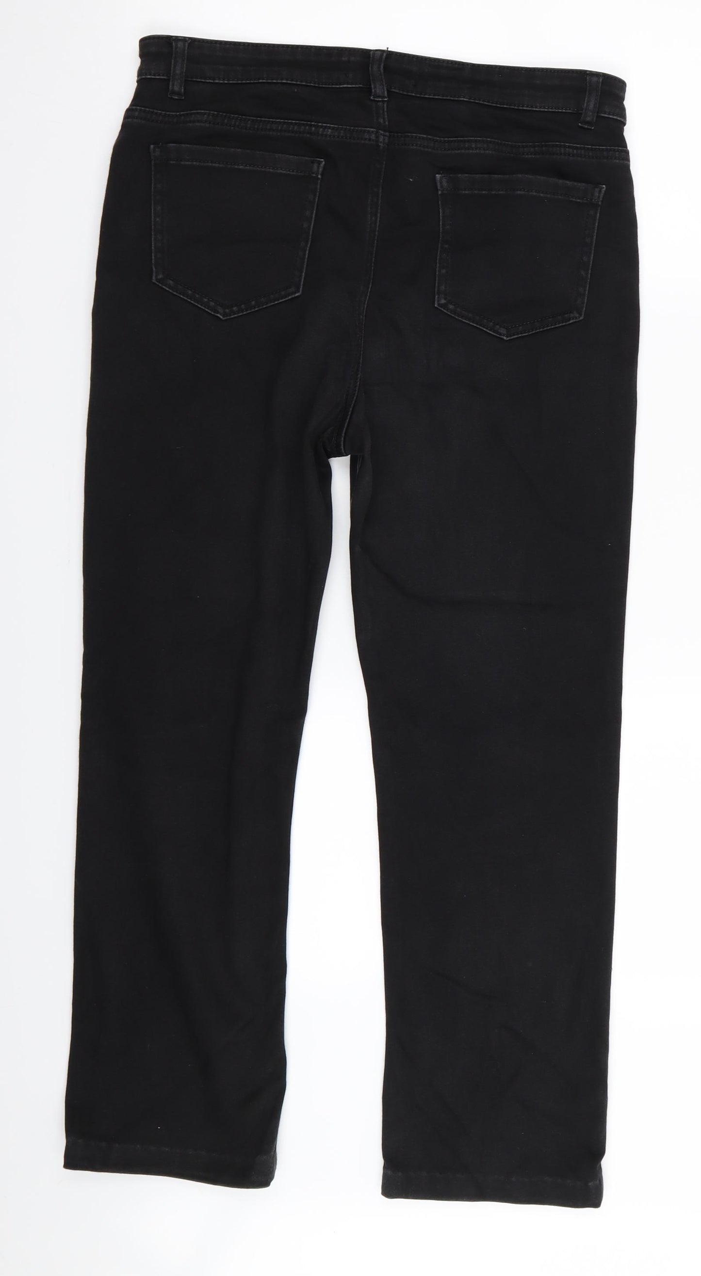 M&S Womens Black   Straight Jeans Size 12 L26 in