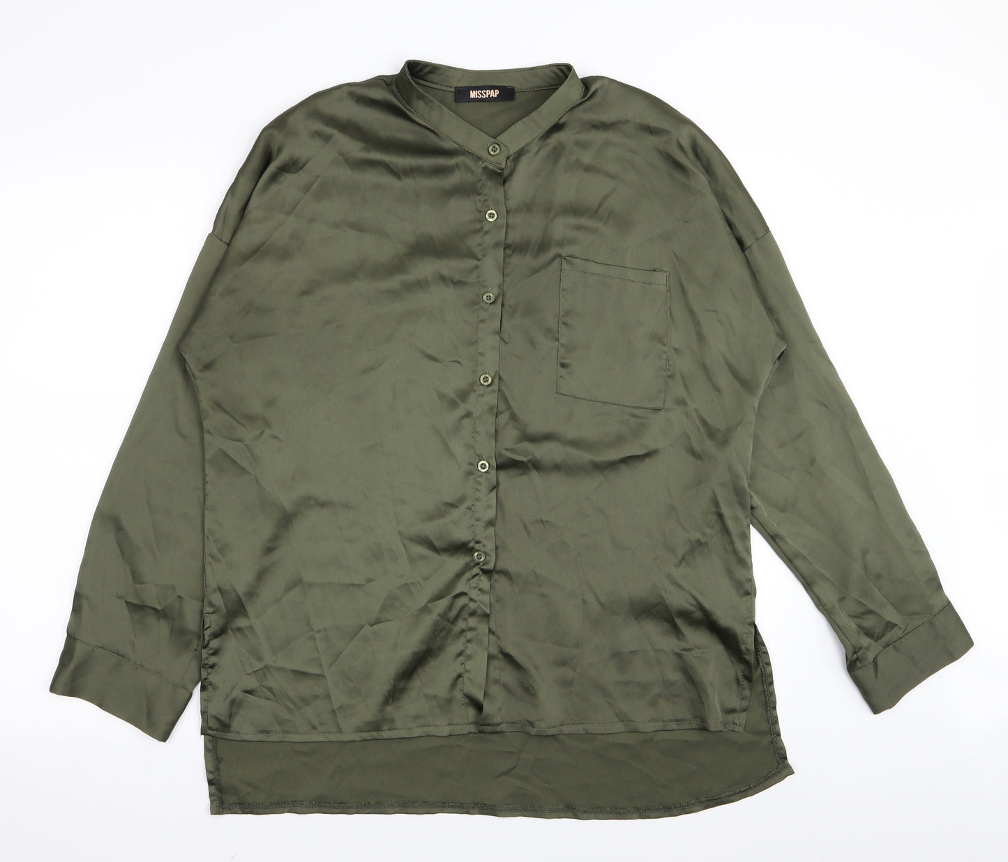 Misspap Womens Green   Basic Button-Up Size 12