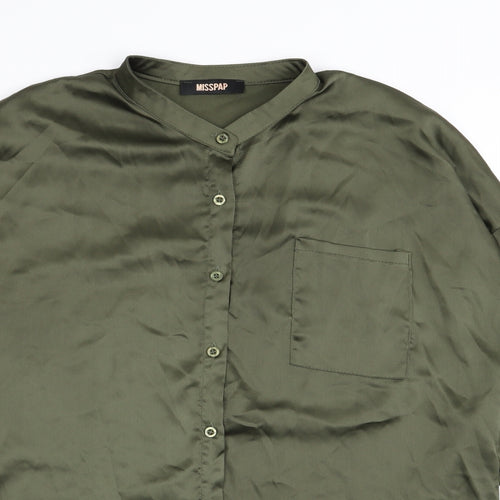 Misspap Womens Green   Basic Button-Up Size 12