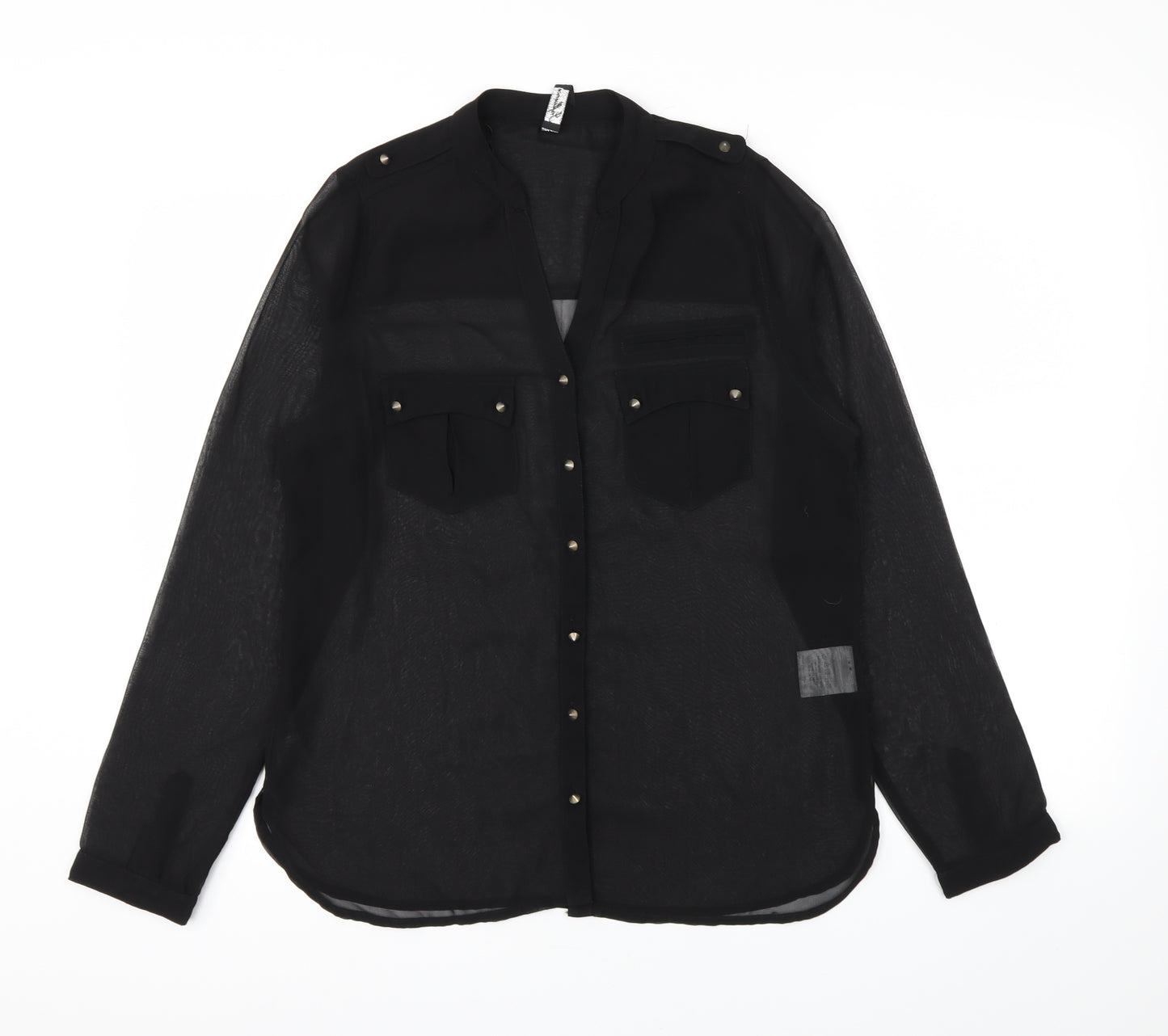 Influence Womens Black   Basic Button-Up Size 10