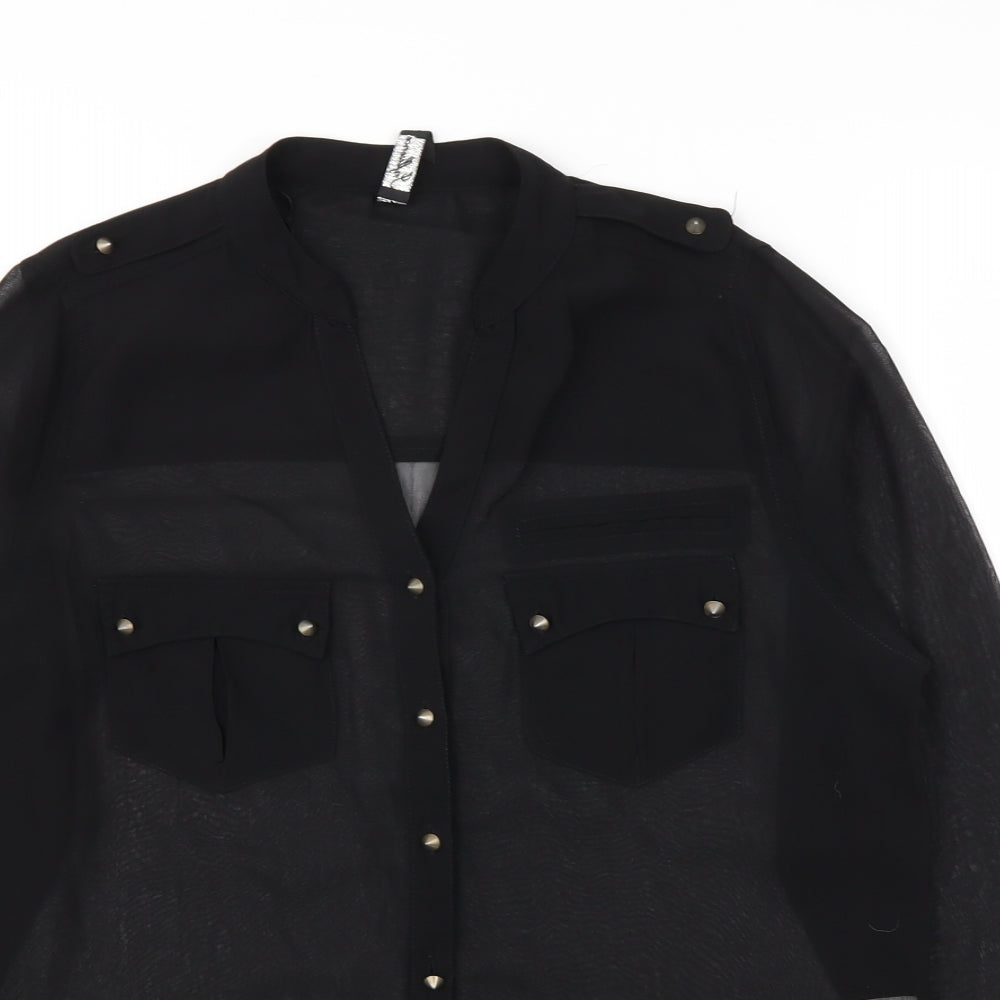 Influence Womens Black   Basic Button-Up Size 10