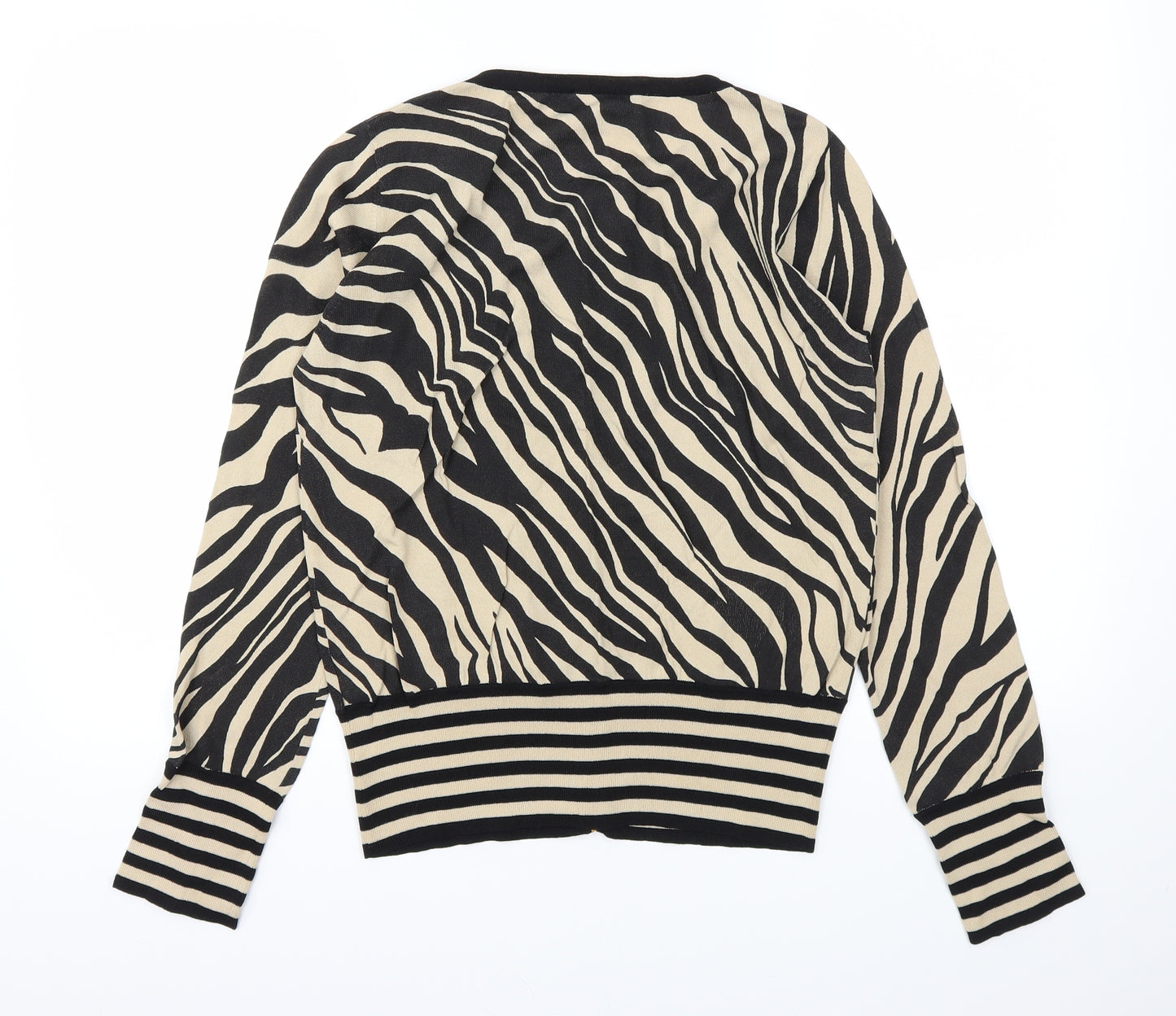 VERSE Womens Brown Animal Print  Cardigan Jumper Size 12