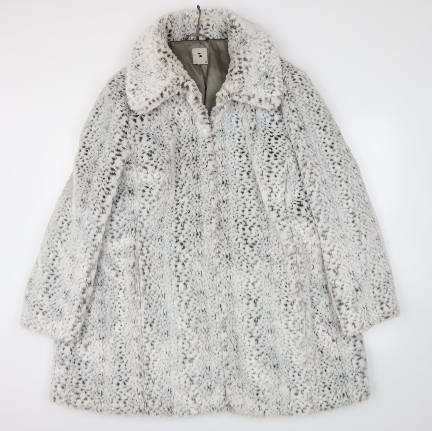 TU Womens Grey Animal Print  Jacket Coat Size 22